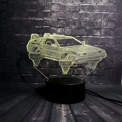 Роскошный автомобильный 3D светодиодный ночник, декоративный светильник USB, светильник для сна, 7 цветов, USB База для мальчиков, Детский Рождественский Радиоуправляемый пульт дистанционного управления - Испускаемый цвет: 2