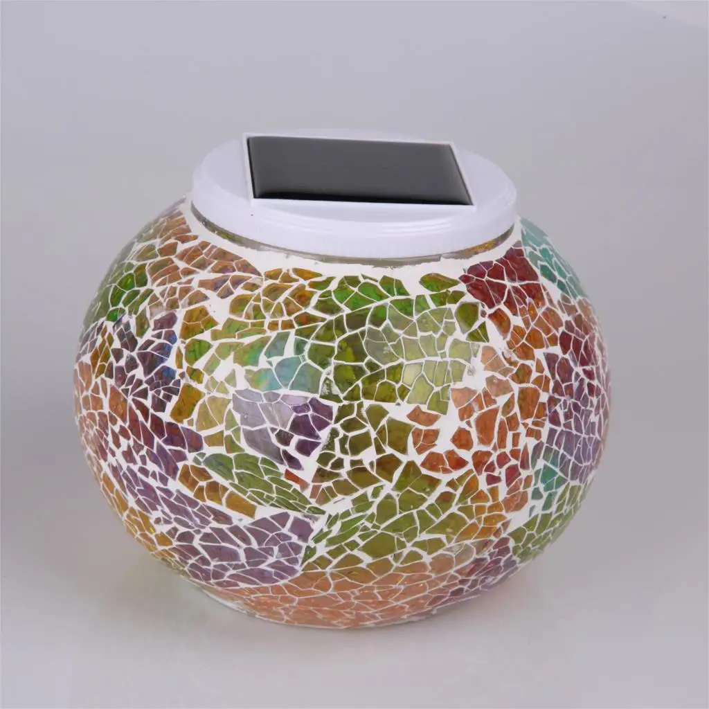 Солнечный Стекло шар Настольный светильник Цвет меняется на солнечных батареях