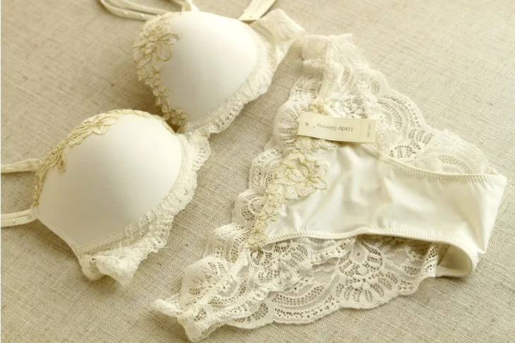Комплект женского нижнего белья из бюстгальтера пуш ап с цветочной вышивкой|lingerie