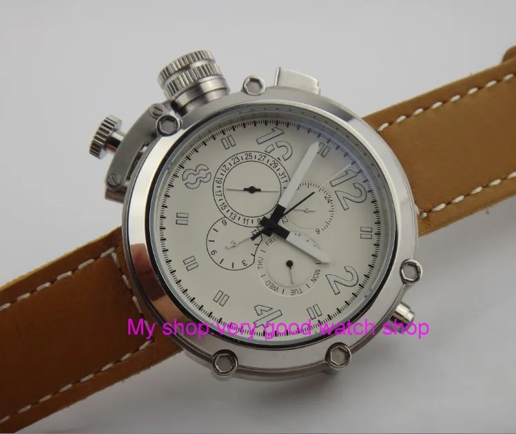 Часы наручные PARNIS мужские с белым циферблатом 50 мм 252|watch men|watch men watchwatch mechanical |