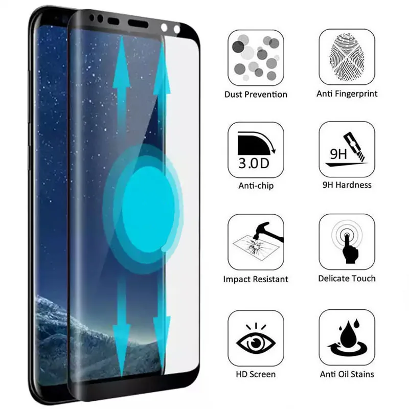 Защитное стекло для Samsung S8 Plus закаленное изогнутая Galaxy S6 S7 Edge S9 Защитная пленка