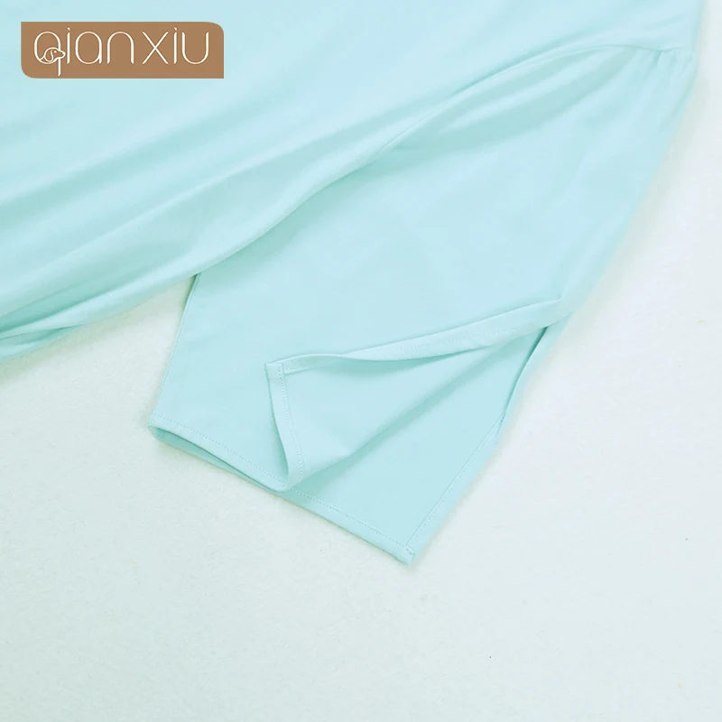 2019 Летняя женская Повседневная Свободная ночная рубашка с круглым воротником и