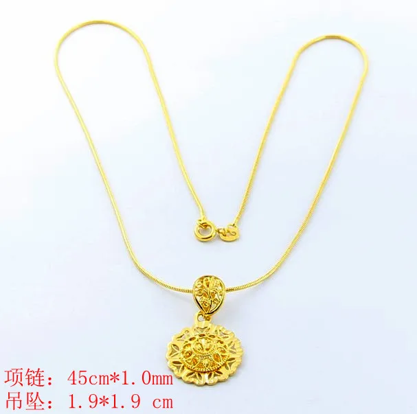 New Arrival Fashion 24K GP Gold Plated Necklace Mens & Women Yellow Golden Jewelry Free Shipping YHDN034|necklace peacock|necklace yellownecklace