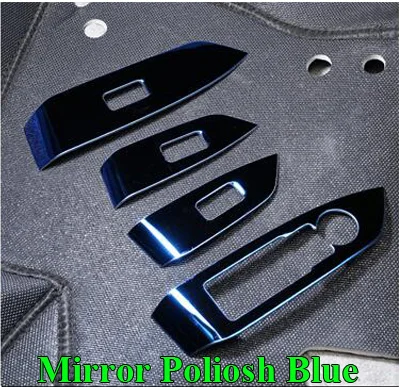 Mirror Polish Blue SUNFADA LHD Внутренняя дверь подлокотник Кнопка украшения отделка автомобиля-Чехлы обновления для MAZDA CX-5 CX5 2-го поколения стайлинга автомобилей - Цвет: Mirror Polish Blue