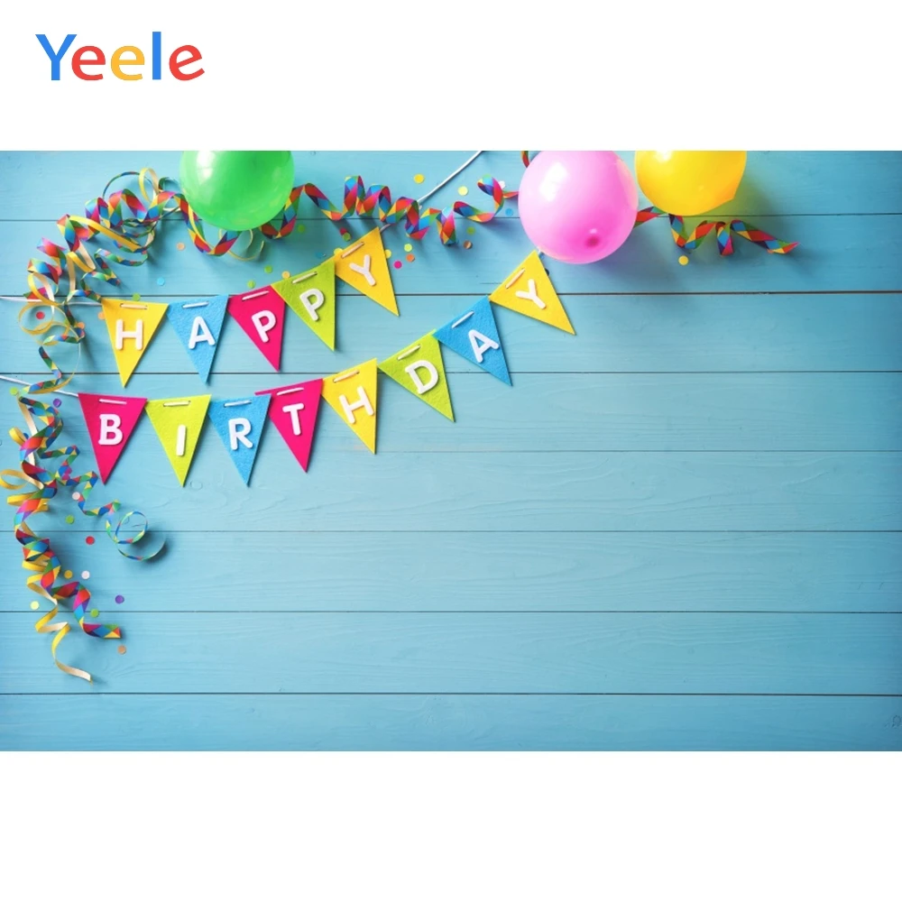 Yeele деревянные доски цветные шары с лентами день рождения фотографии фоны
