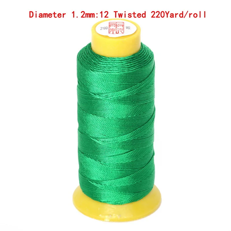 1.2mm Green Высокая прочность на разрыв нейлон швейных ниток для вручную& машины лоскутное диаметр 0,25/0,5/0,75/1,2 мм Швейные нитки швейные принадлежности - Цвет: 1.2mm Green