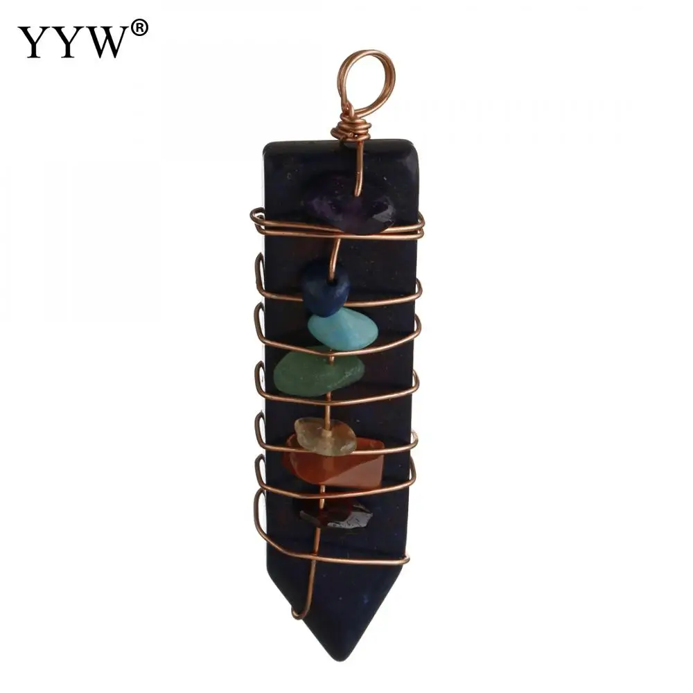 lapis lazuli 1 шт., модное с зеленым кристаллом, камень, подвеска, ожерелья, ювелирные изделия, опал, камень Лапис, оникс, розовый кварц, сердолик, граненый шарик, маятник - Окраска металла: lapis lazuli