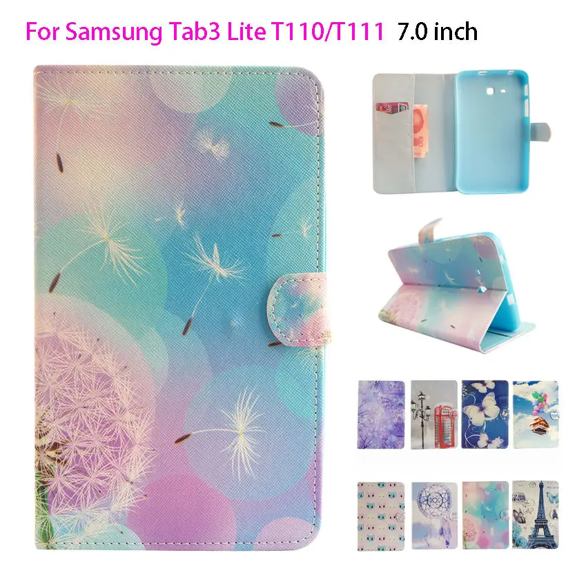 Модный кожаный чехол с откидной крышкой для Samsung Galaxy Tab 3 Lite 7 0 T110 T111 T115 высокое