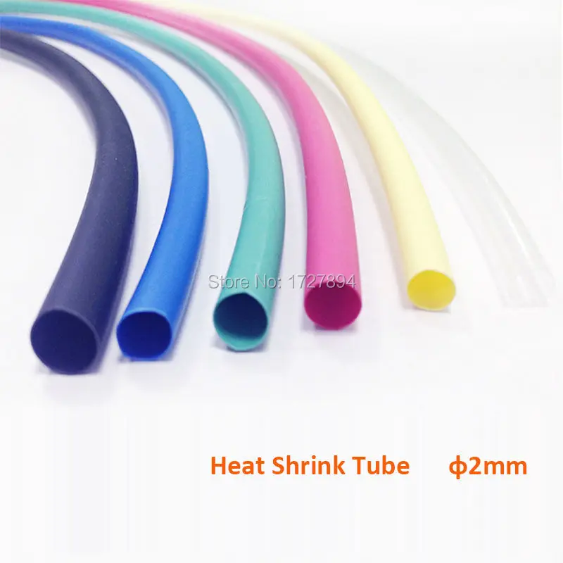 

10m/lot Black/Red/Yellow/Blue/Green 1KV Heat shrink tube Tubing 2mm Insulation Sleeving Tube