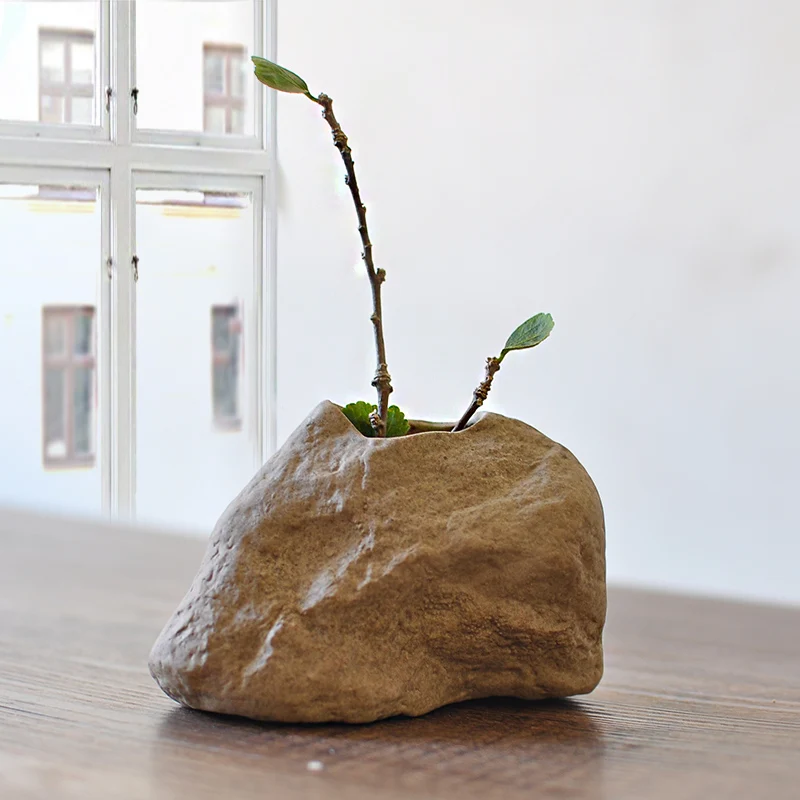 Шероховатые керамические цветочные горшки для украшения дома в стиле рок