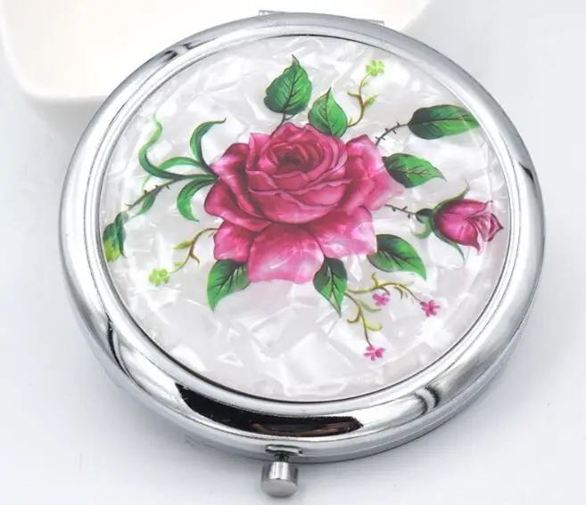 Компактное карманное зеркало для макияжа металлическое Портативное