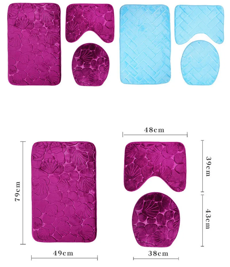 Набор ковриков для ванной комнаты коврики и коврик сиденья унитаза набор