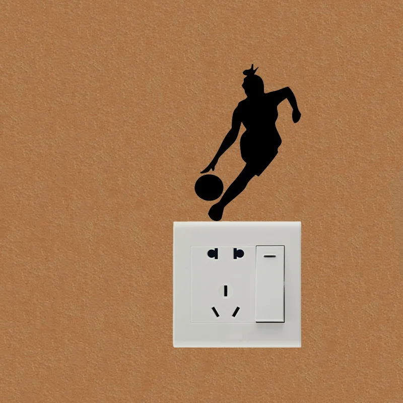 Красивая баскетбольная девушка модный переключатель наклейка комнатный декор