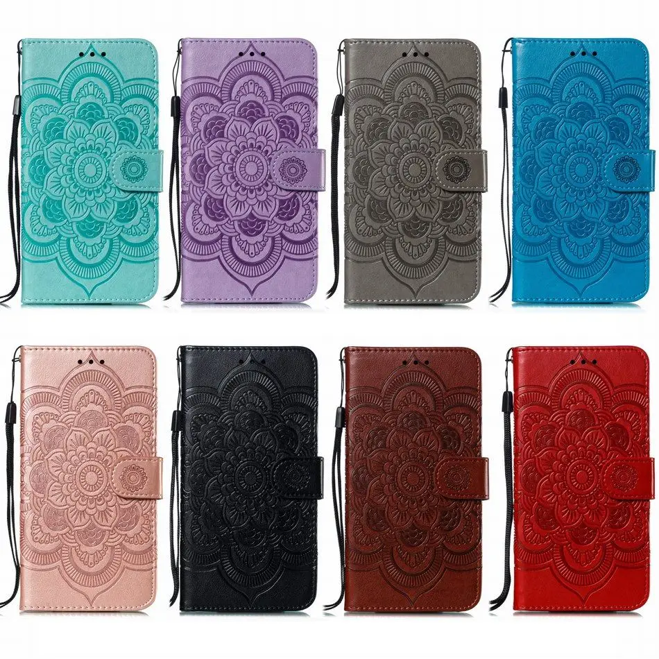 

Datura Flower Flip Leather Cover sFor Case Samsung Galaxy J2 Pro J4 Plus J6 Prime A10 A6 Plus A7 A8 A8S A9 2018 Phone Capa DP13F