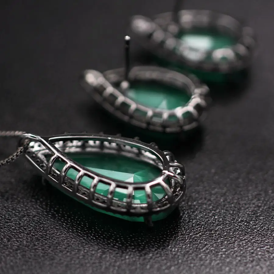 Модные капли воды из опала набор украшений для женщин Очаровательное ожерелье