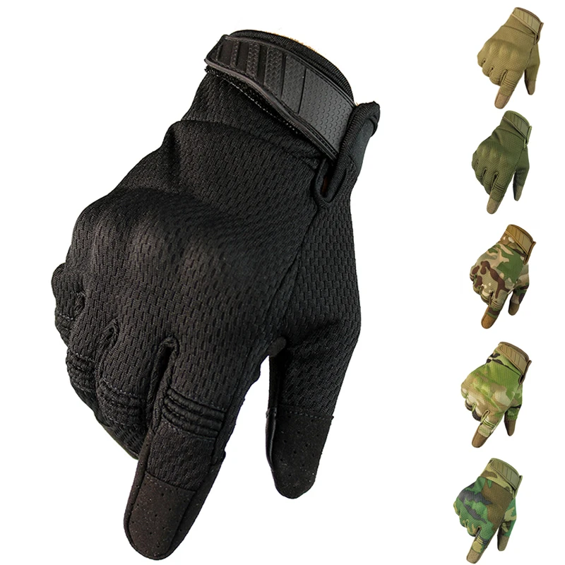 

Camouflage Outdoor Sport Men's Full Finger Gloves Touch Screen Army Tactical Gloves Cycling Climbing Anti-skid Breathable Gloves