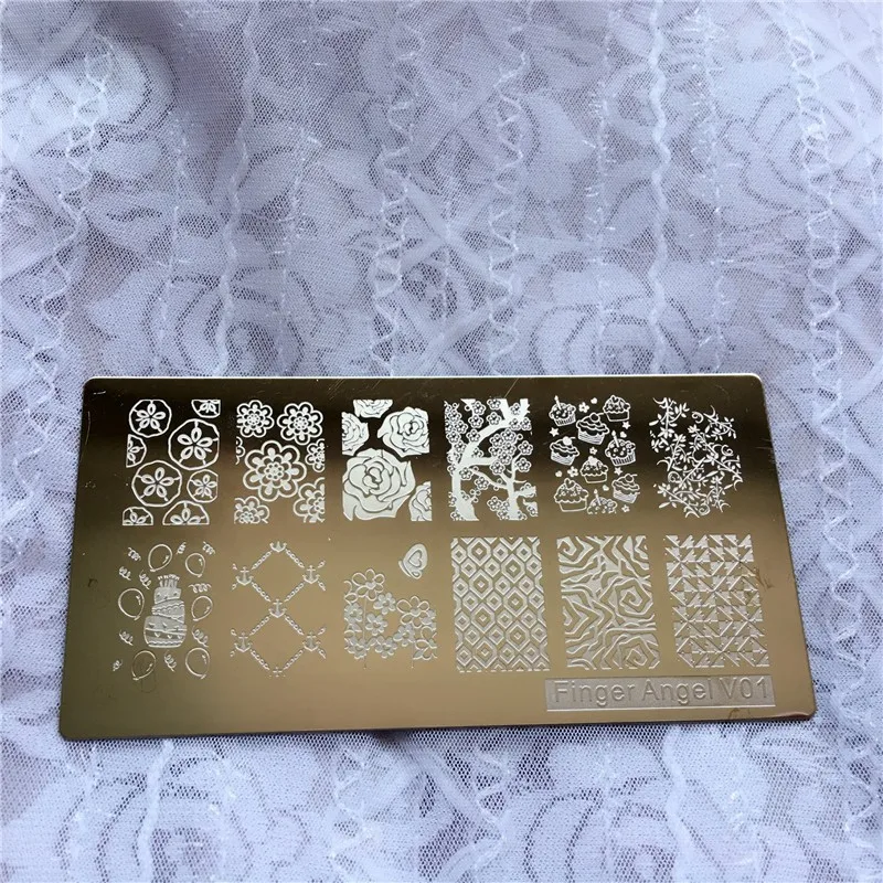 1 ШТ. 6*12 СМ Ногтей Штамповки Пластин Konad Штамповка Nail Art Маникюр Шаблон Ногтей Stamp плиты трафареты для ногтей