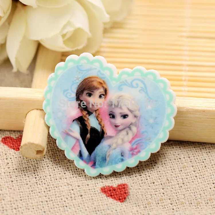 DIY мультфильм сердце Эльза Анна фигурка праздничные украшения ремесла плоское