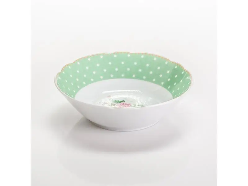 Салатник PORCELAINE Czech Gold Hands Mix&Match 13 см зеленый|Блюдца и тарелки| |