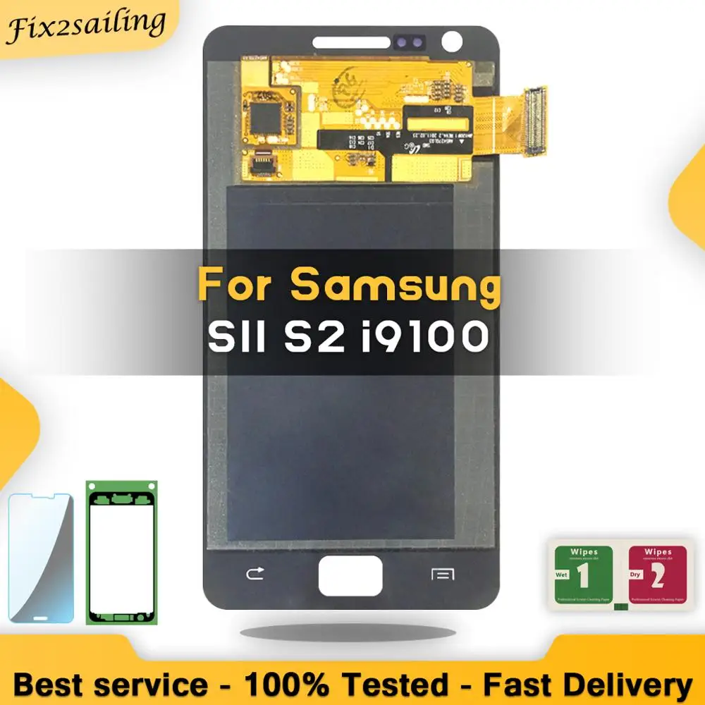 Для Samsung Galaxy SII S2 i9100 Новый супер ЖК дисплей 100% протестированный рабочий сенсорный