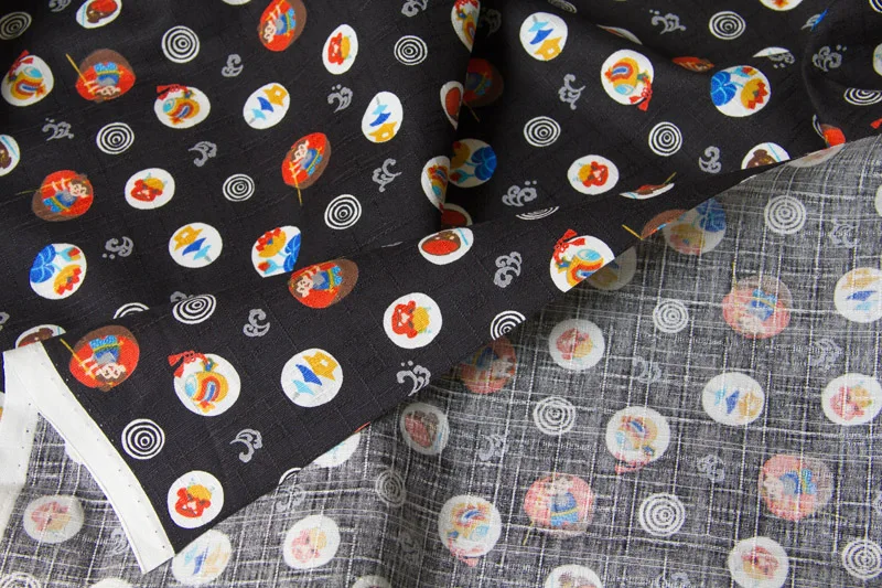 Японское кимоно в стиле пэчворк текстурированная хлопчатобумажная ткань