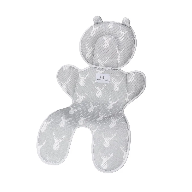 Grey deer head 3D сетка Толстая детская коляска s Подушка сиденья Лето ребенок настил на коляску дышащий новорожденный Автомобильная сидение кресло коврик детская коляска аксессуары - Цвет: Grey deer head