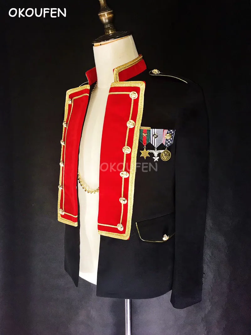 Мужской Королевский вышивка сценический танцевальный наряд приталенный