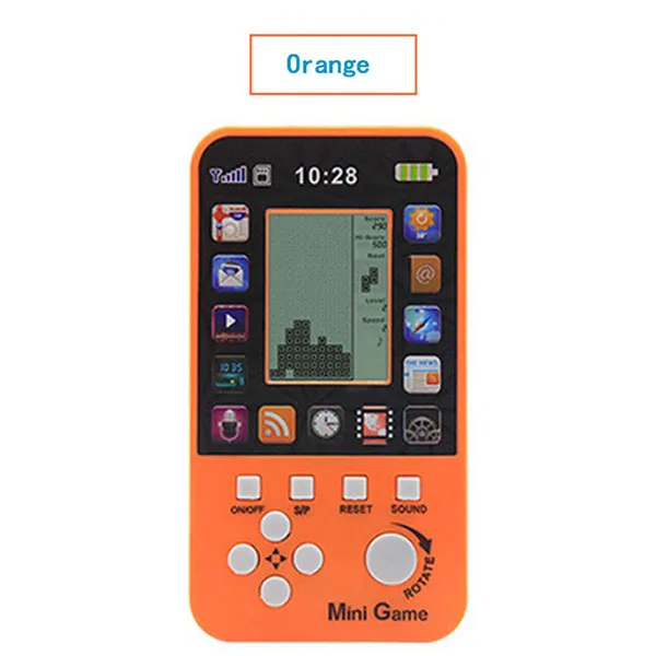 Orange Ретро игровая консоль тетрис игровая консоль портативная мини детство портативные игровые плееры детские игрушки игровые консоли - Цвет: Orange