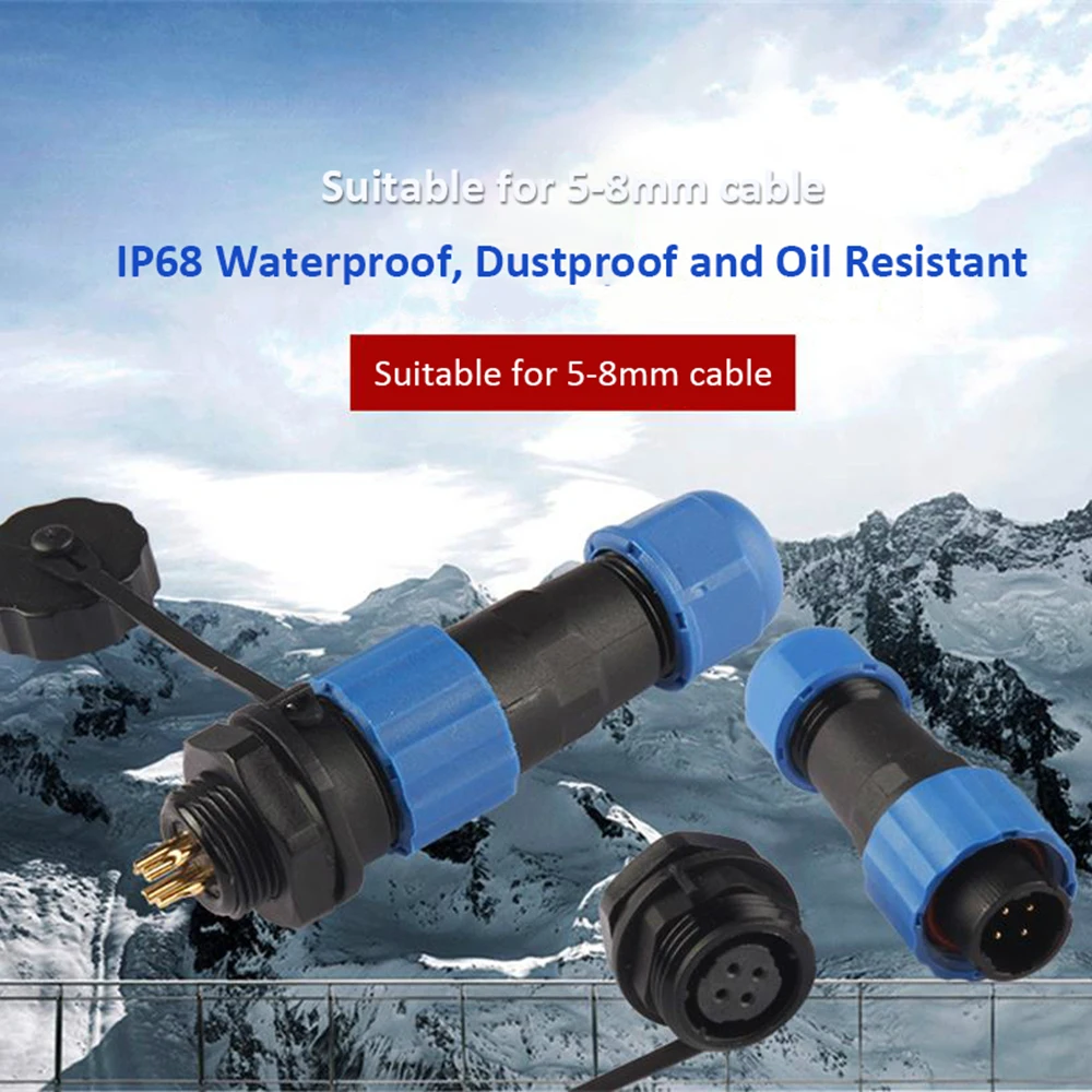 SP17 IP68 Водонепроницаемые соединители круглая розетка 2Pin 3Pin 4Pin 5Pin 7Pin 9Pin