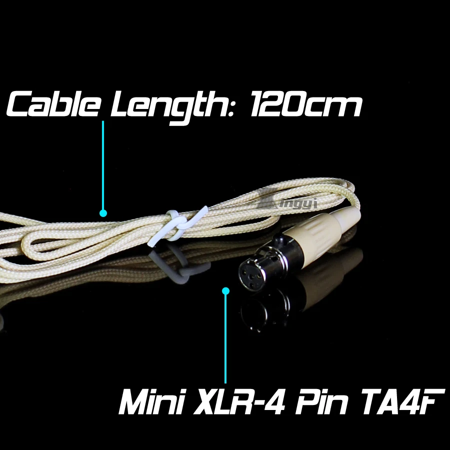 4 шт. бежевый мини XLR 4-контактный TA4F Двухместный рожок наушники конденсаторный микрофон для Shure Беспроводной поясной SLX1 SLX4L SLX4 SLX24 ULX1