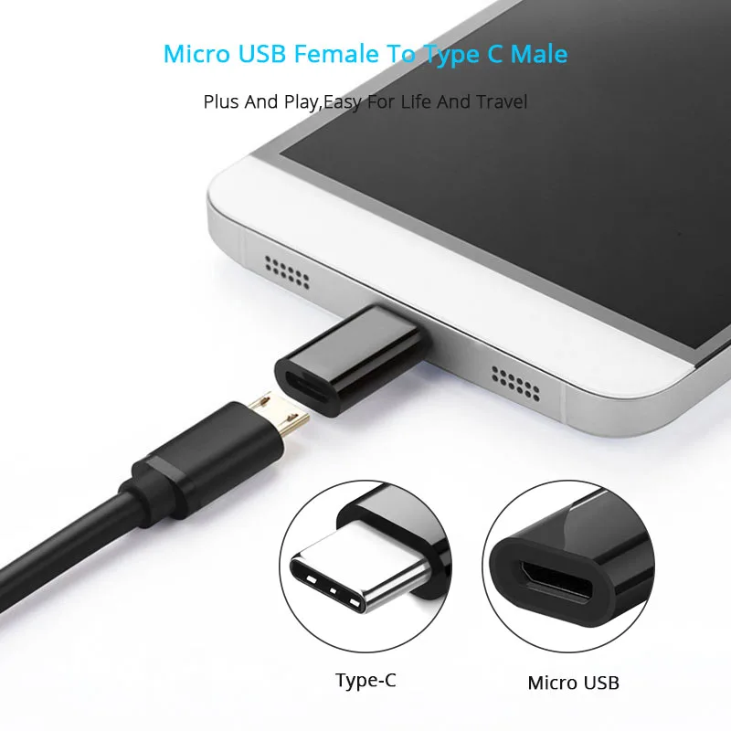 Лот микро USB к Type C Android телефонный кабель адаптер зарядное устройство конвертер