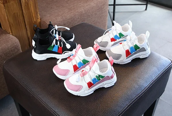 

NEW spring and autumn black boys casual shoes white sneakers girls pink kids casual shoes kids fashion sneakers