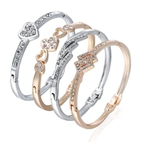 12 styles love heart bracelets screw bangles women stainless steel bracelet bangle inlay rhinestone jewelry gift