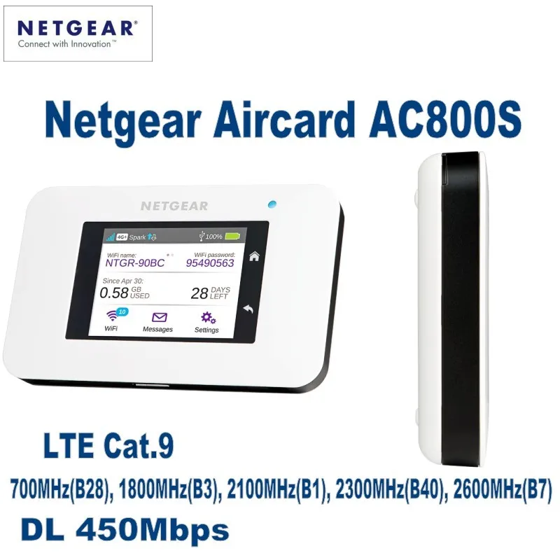Netgear Aircard AC800S Cat9 450 Мбит/с 4G LTE WiFi точка доступа плюс с 49dBi внешняя внутренняя Wi Fi