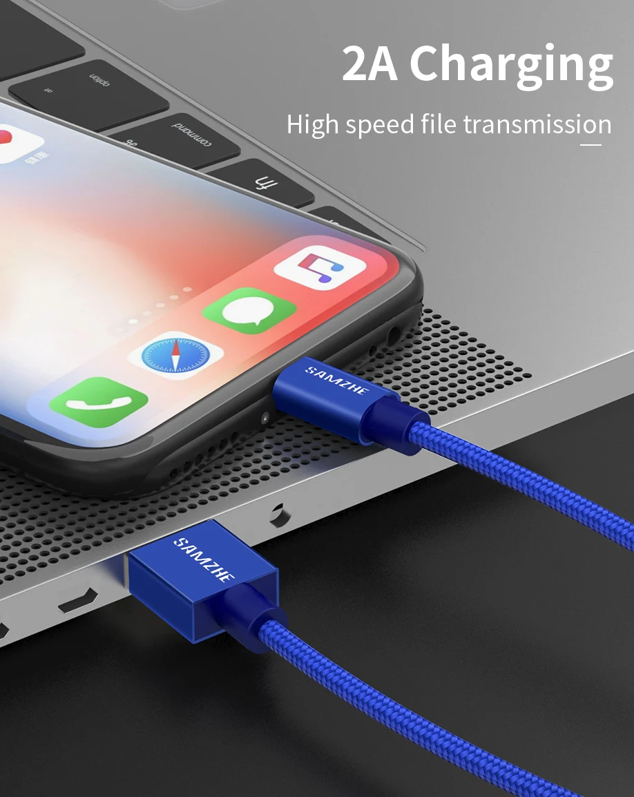SAMZHE телефон USB кабель для передачи данных, кабель для зарядки, быстрая зарядка, кабель для передачи данных для iPhone 5/6/7Plus и Ipad, кабель для мобильного телефона