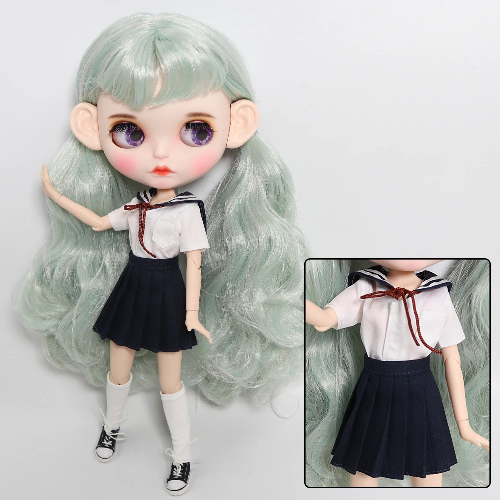 Ледяной DBS Blyth кукольные шарнирной куклы матовая лицевая сторона белая кожа