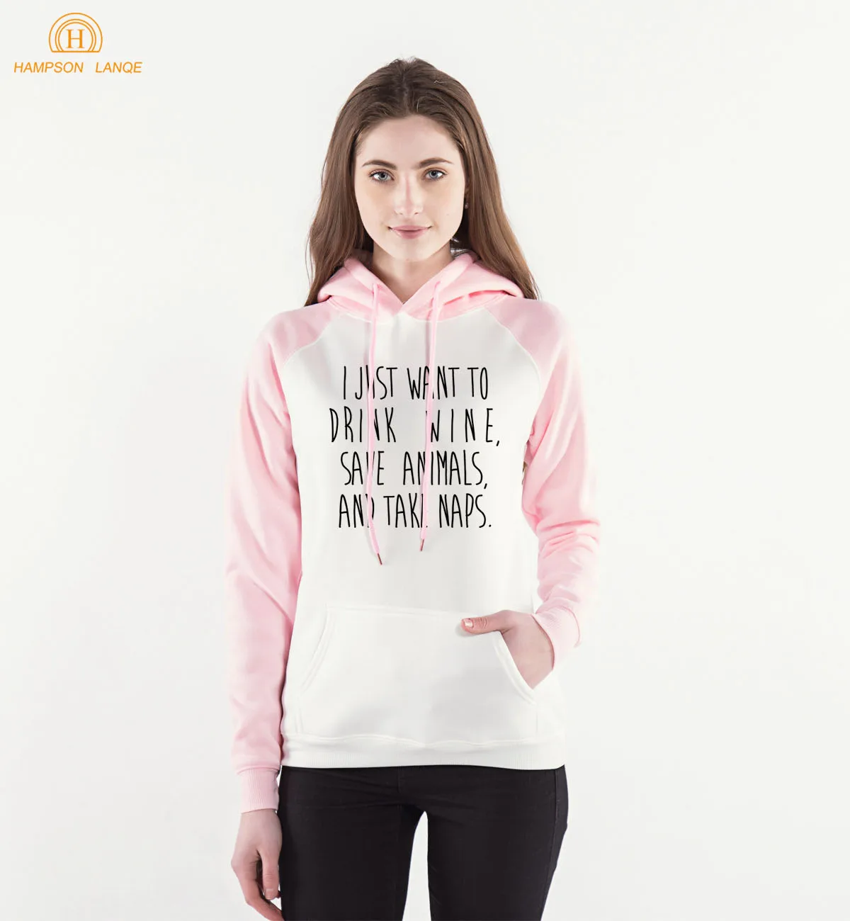 Женские толстовки с надписью l Just Want To Drink Wine Save Animals And Take Naps принтом на весну и