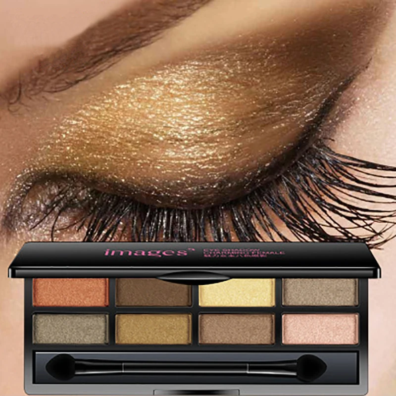 Блестящая Палетка теней для век оттенков в стиле нюд 8 цветов Косметика макияжа