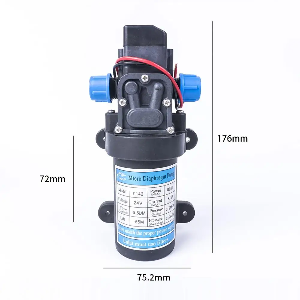Мембранный Водяной насос постоянного тока 24 В 80 Вт 130PSI 5 л/мин водяной высокого