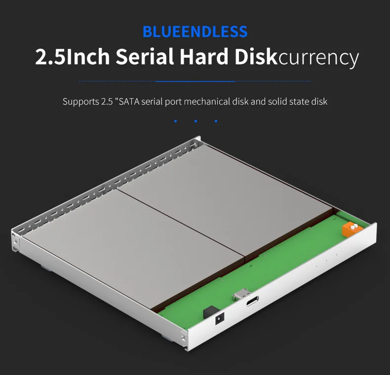 Blueendless алюминиевый чехол для жесткого диска 2," двойной диск массив коробка SATA к USB 3,0 внешний жесткий диск поддержка 20 ТБ жесткий диск