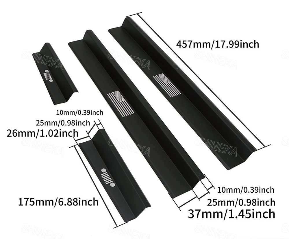 SHINEKA для Jeep Wrangler JK 2007- 4 порога Накладка защита сверхмощный Алюминиевый Порог протектор наклейки отделка