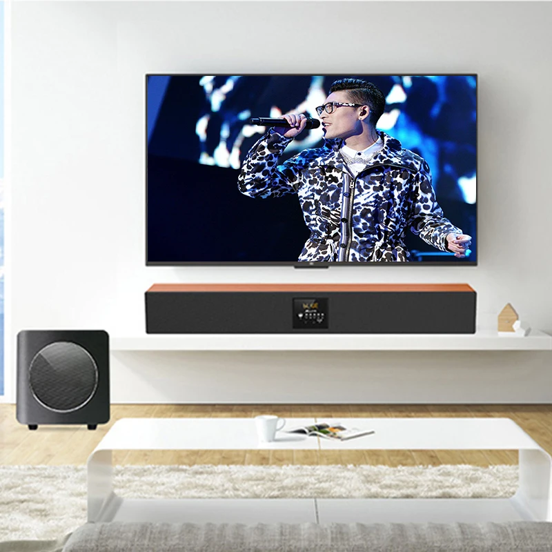K ТВ домашний кинотеатр система караоке 5 1 Bluetooth деревянный Саундбар с сабвуфером