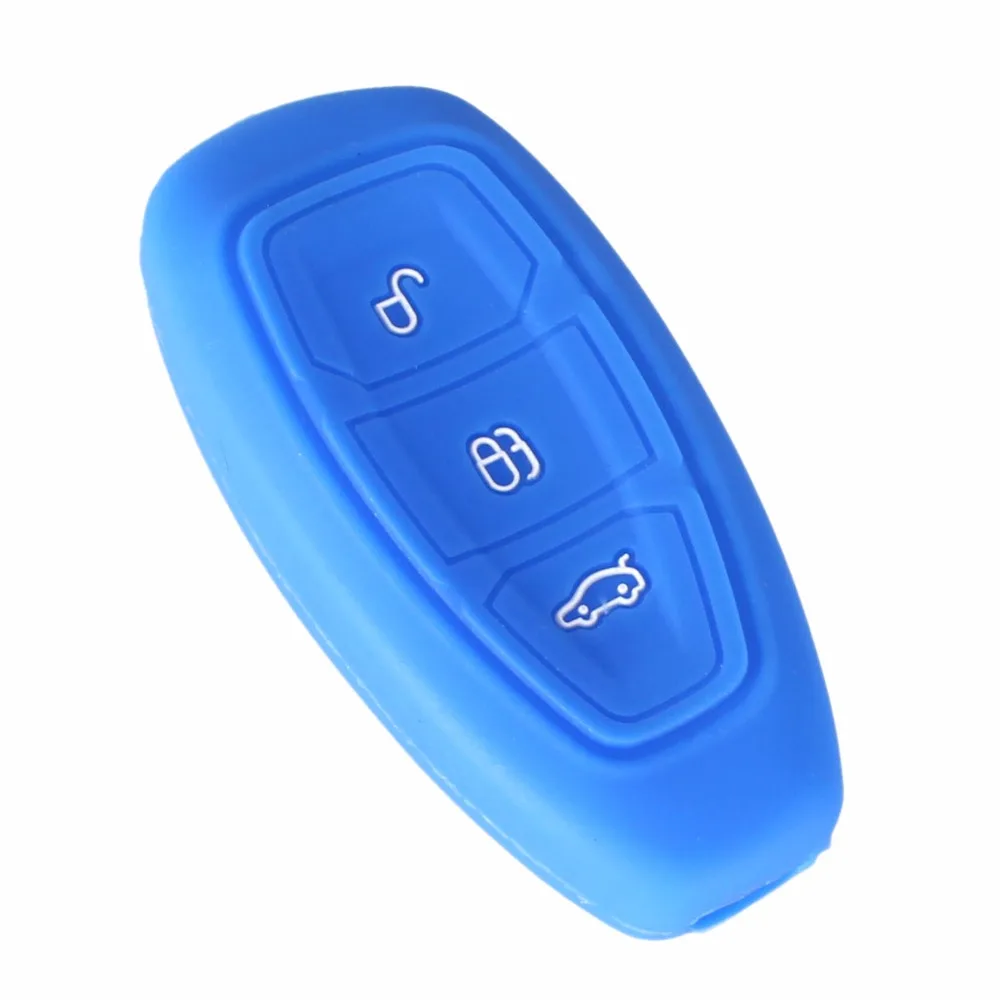 KEYYOU 3 кнопки силиконовый чехол для ключа автомобиля для Ford Focus Mondeo Fiesta Escape Ecosport чехол для ключа автомобиля