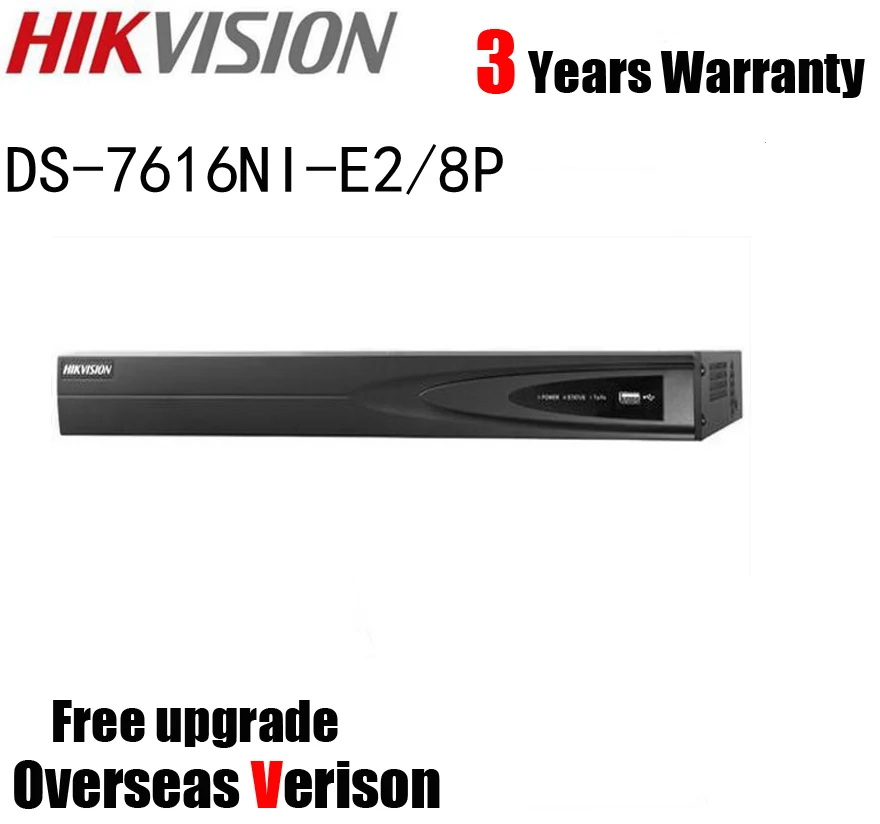 Hikvision DS-7616NI-E2/8 P 6MP 16CH 8 POE NVR с 2 интерфейсами SATA 6 мегапикселей разрешение записи сетевой видеорегистратор