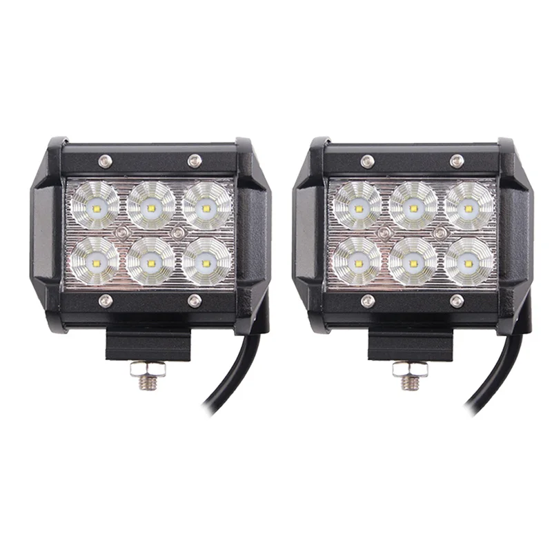 2pc 18W Flood " 7" 1" 20" 2" внедорожный светодиодный светильник 126 Вт Рабочий светильник Combo18W 72 Вт 180 Вт 288 Вт для внедорожника 4X4 светодиодный противотуманный светильник - Цвет: 2pc 18W Flood