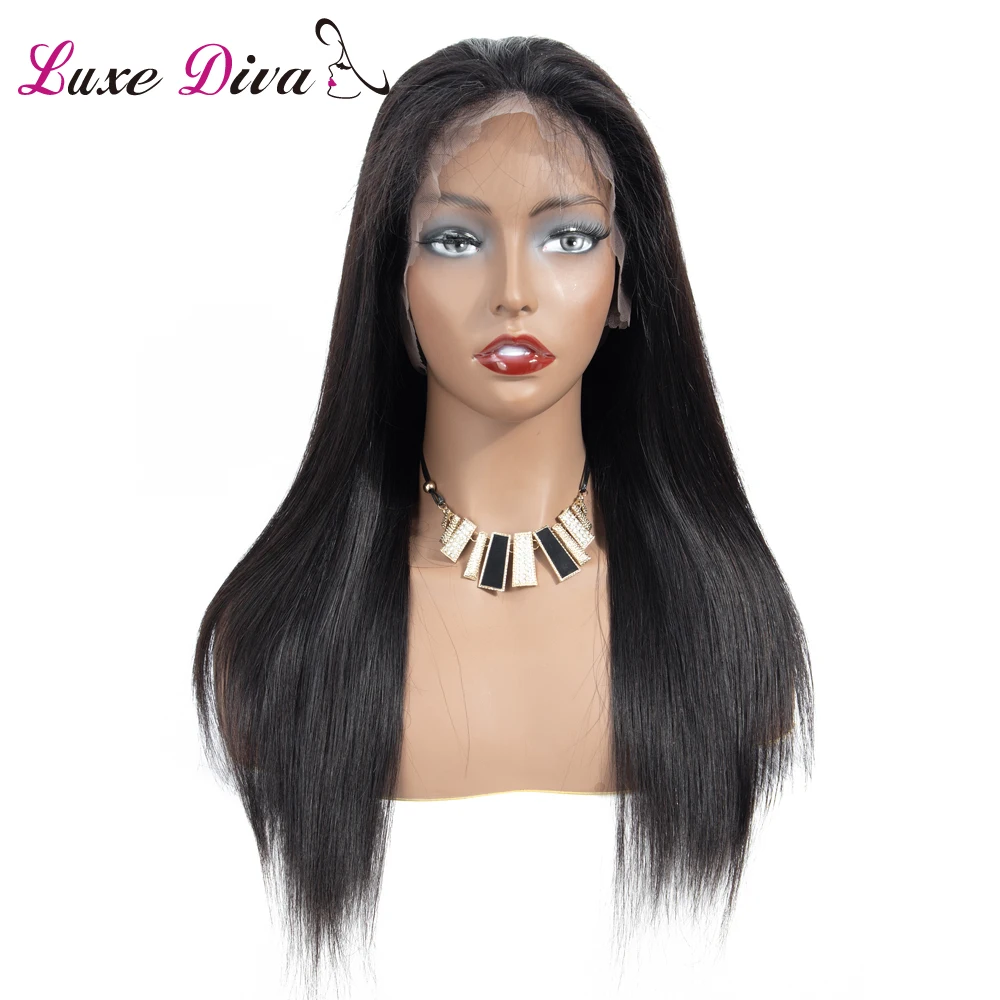 Brazilian Straight Hair Wig Lace Frontal Human Wigs 360 Short Pre Plucked With Baby Remy LUXE DIVA |