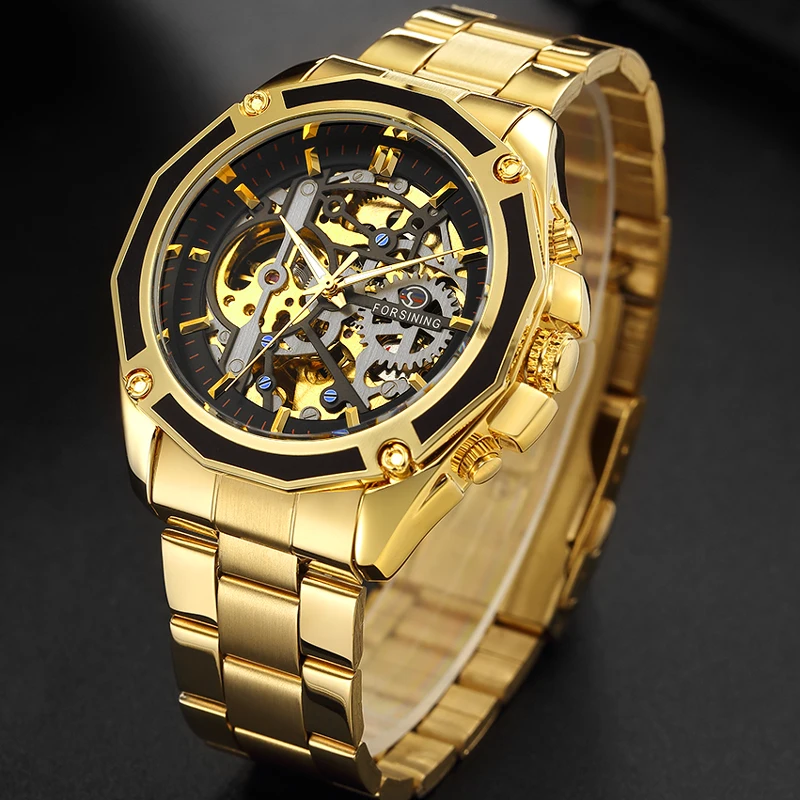 

FORSINING Men Automatic Mechanical Watch Mens Self Winding Skeleton Watches Man Luxury Business Wristwatch Male Waterproof Clock