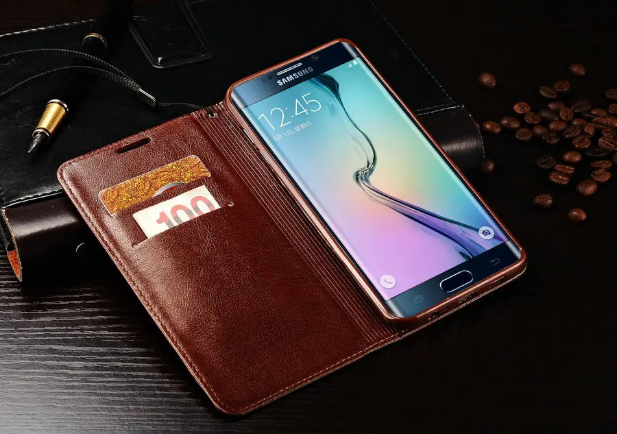 Магнитный флип-чехол для samsung Galaxy S6 S7 Edge S6Edge Plus из искусственной кожи с ремешком для телефона чехол s для samsung S8 S9 Plus