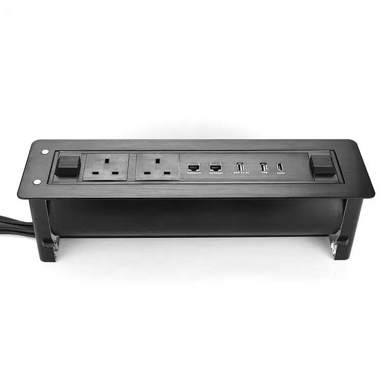 

All Aluminum alloy EU/US/UK/Universal power motorized led flipping socket