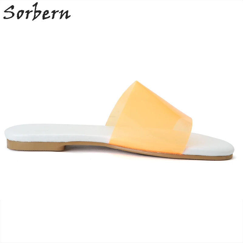 Sorbern/летние женские шлепанцы на плоской подошве цвет заказ большие размеры летние роскошная обувь